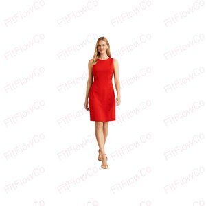 ⚡Holiday Red Shift Dress 🎄 Eliza J – Scalloped Sleeveless – Size 4 NWT